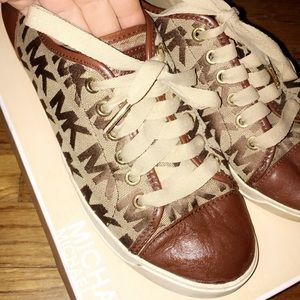 Michael Kors Brown Monogram City Sneakers